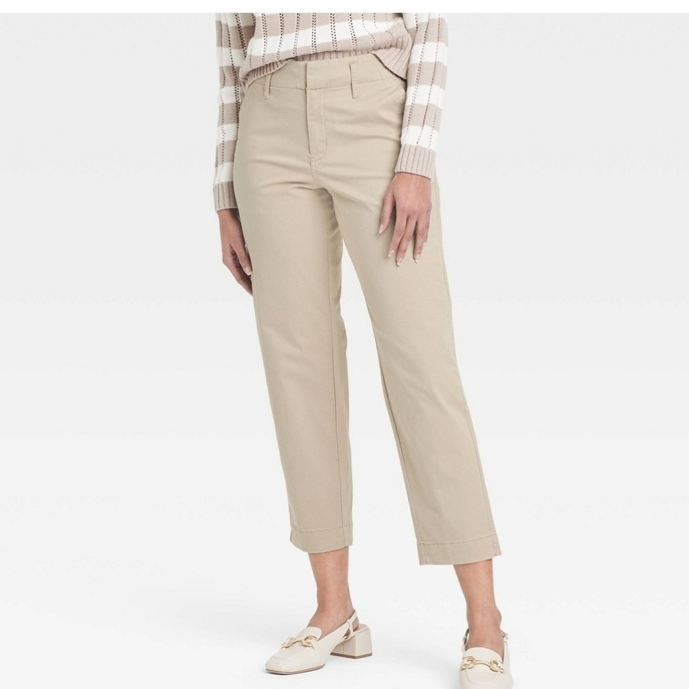 Women's High-Rise Pants - A New Day Tan 2